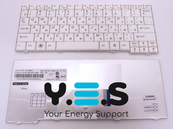 Оригінальна клавіатура для ноутбука Lenovo IdeaPad S10-2, S10-3C, S100C, S11 (RU White)