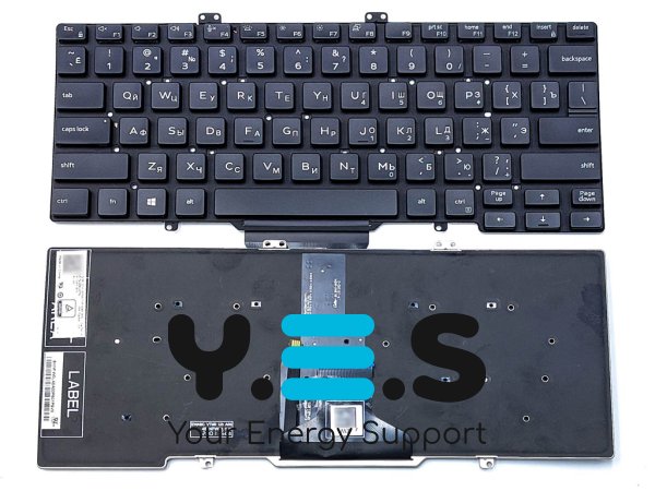 Клавіатура для ноутбука DELL Latitude 5400, 5401, 5410, 5411, 7400, 7410, чорна з підсвіткою, RU розкладка