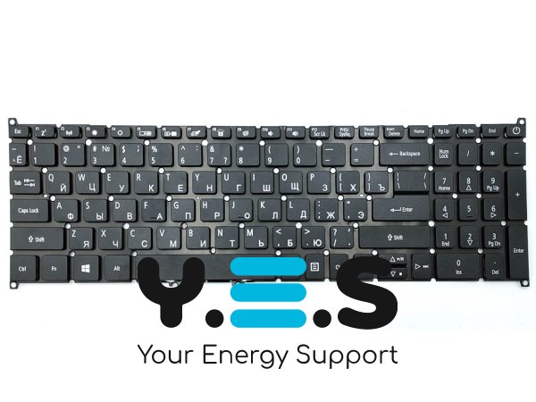 Клавіатура для ноутбука Acer SP515-51, SP515-51N, SP515-51GN, Nitro NP515-51, чорна, російська розкладка (RUS), оригінал