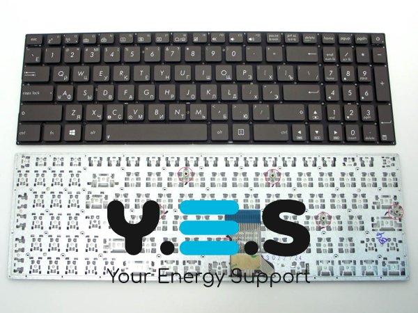Клавіатура для ASUS UX52, UX52A, UX52V, UX52VS — чорна, без рамки, оригінальна (RU)