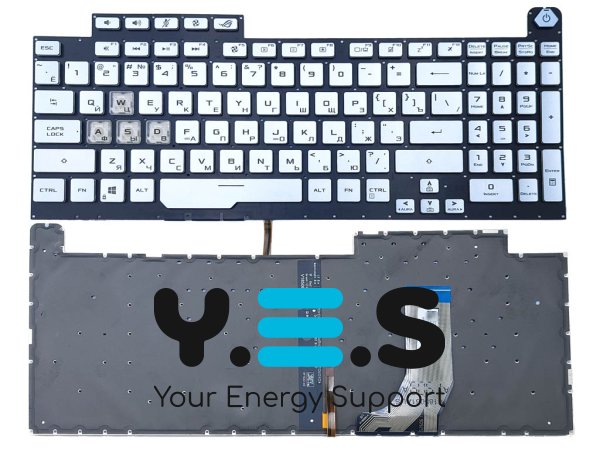 Клавіатура для ноутбука ASUS ROG FX505, FX505G, FX505D, FX505GD, FX505GE, FX505GM, FX505DY, FX505DV, FX505DT, FX505DU (RU Black з підсвіткою)