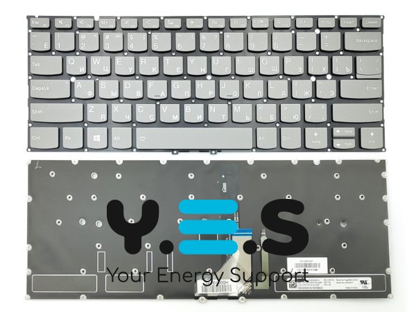 Клавіатура для Lenovo Yoga 920-13IKB, Yoga 6 Pro, Flex Pro-13IKB (RU Gray з підсвіткою)