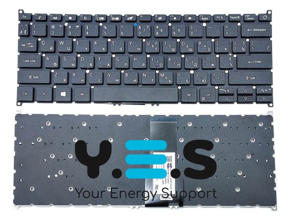 Клавіатура для ноутбука Acer Swift SF114-32, SF114-34, SF313-51, SF314-41, SF314-52, SF314-53, SF314-54, SF314-55, SF314-56, SF514-51, SP513-51, SP513-52NP, SP513-53, SP514-52, SP314-53, чорна, українська розкладка (UA), оригінал