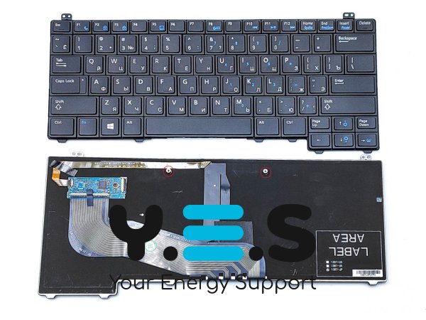 Клавіатура для ноутбука DELL Latitude E5440 (чорна з підсвіткою, RU)