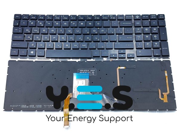 Клавіатура для HP Omen 15-DC, 15-DH, 15T-DC (RU Black з RGB підсвіткою)