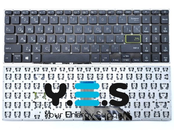 Клавіатура для ASUS X513, X513E, X513EA, X513EP, X513EQ, X513IA, X513UA, S533EA, S533FA, M513, M513I, M513IA, M513U, M513UA, K513, K513E, M5600, S5600 — чорна без підсвітки, російська розкладка