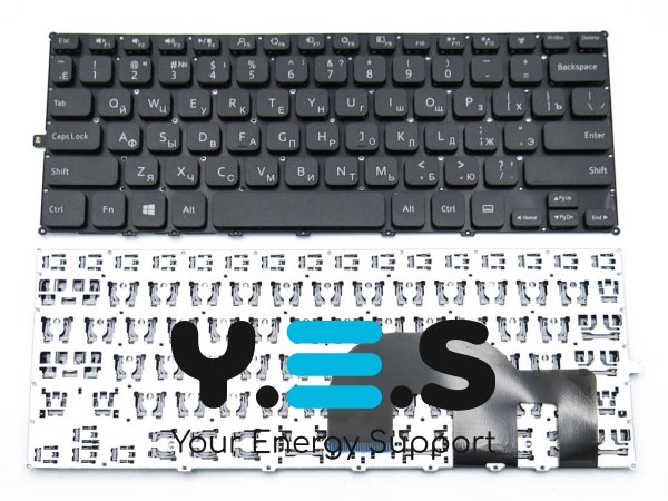 Клавіатура для ноутбуків DELL Inspiron 11-3137, 11-3138, 11-3135, 3000 — чорна, без рамки, російська розкладка
