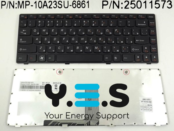 Клавіатура для ноутбука Lenovo IdeaPad V370, V470, B470, G470, G475 (RU Black з рамкою)