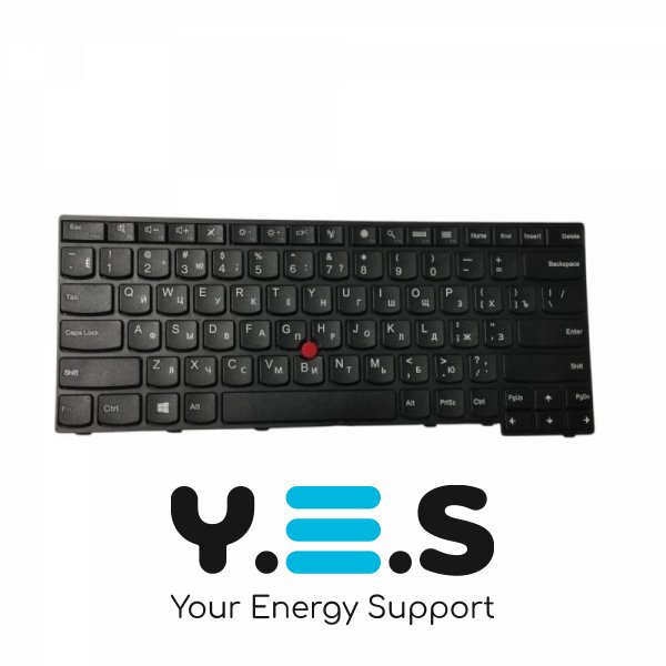 Клавіатура для ноутбука Lenovo ThinkPad E470, E475, чорна з джойстиком, RU