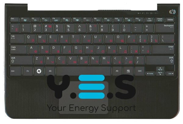 Клавіатура для ноутбука Samsung NP900X1B чорна, з топкейсом, RU