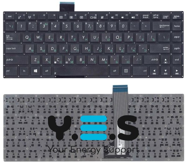 Клавіатура для ноутбука Asus VivoBook (S400CA, S451, S401) Чорна, російська розкладка