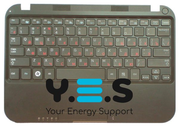Клавіатура для ноутбука Samsung NS310 чорна, з топкейсом, RU