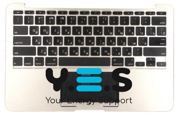 Клавіатура для Apple MacBook Air (A1370) 2010+, Black, (Silver TopCase), RU (горизонтальний Enter)