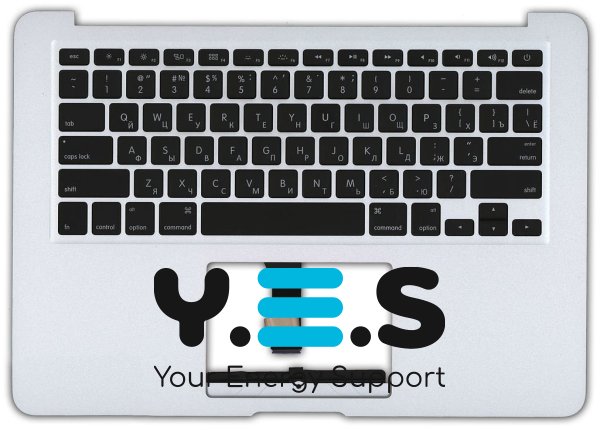Клавіатура для Apple MacBook Air 2012+ (A1466), Black, (Silver TopCase), RU (горизонтальний Enter)