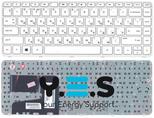 Клавіатура для ноутбука HP Pavilion (14-e) біла, російська розкладка