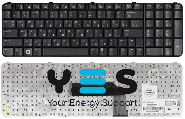 Клавіатура для ноутбука HP Pavilion (HDX9000) чорна, російська/англійська розкладка