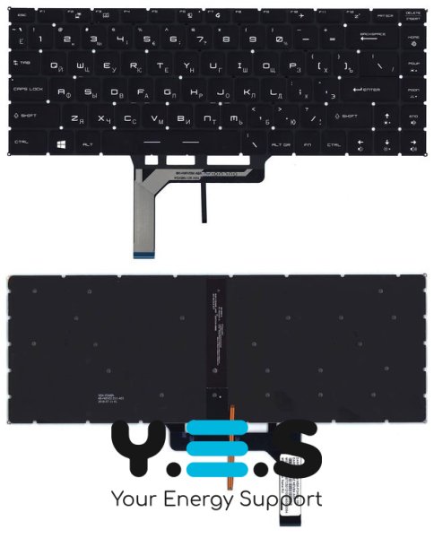 Клавіатура для ноутбука MSI GS65, GS65VR з підсвіткою, чорна, RU