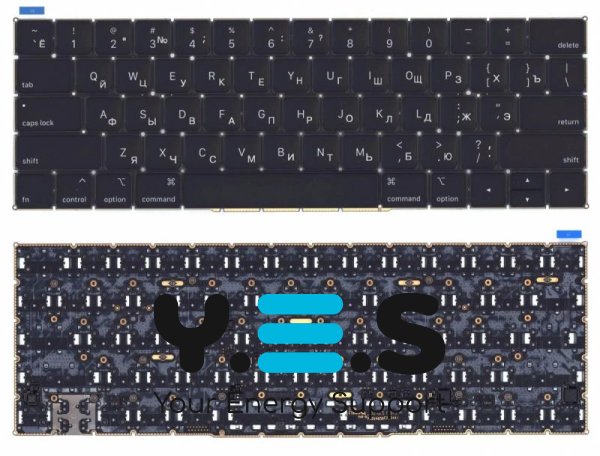 Клавіатура для Apple MacBook Pro Retina 13” A1989, (No Frame), RU (плоский Enter)