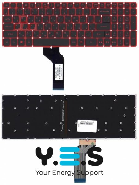 Клавіатура для ноутбука Acer Nitro 5 AN515-51 з підсвіткою (Light), Black, RU