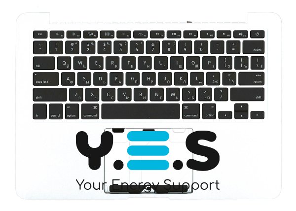 Клавіатура для Apple MacBook Pro (A1425), Black, (Silver TopCase), RU (горизонтальний Enter)