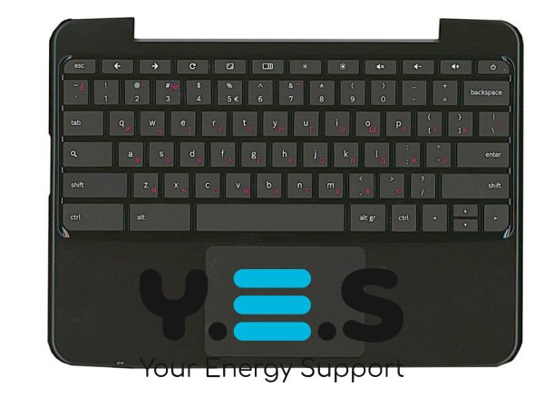 Клавіатура для ноутбука Samsung Chromebook (XE500) чорна, з чорним топкейсом, RU