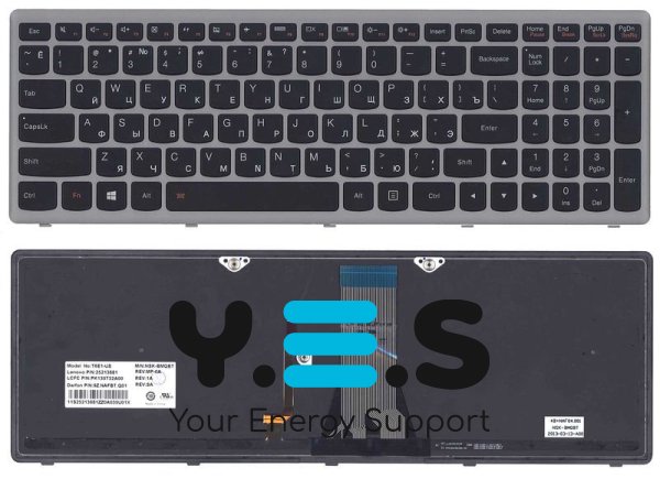 Клавіатура для ноутбука Lenovo IdeaPad G505S, Z510 з підсвіткою, чорна, RU