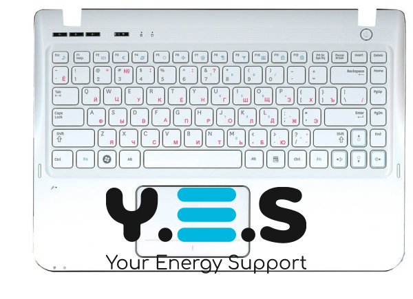 Клавіатура для ноутбука Samsung SF310 — біла, з білою верхньою панеллю (White TopCase), RU