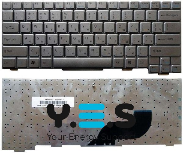 Клавіатура для ноутбука Sony Vaio VGN-TX срібна, RU розкладка