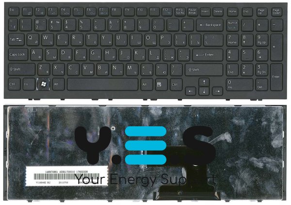 Клавіатура для ноутбука Sony Vaio VPC-EH, VPCEH чорна з рамкою, RU розкладка