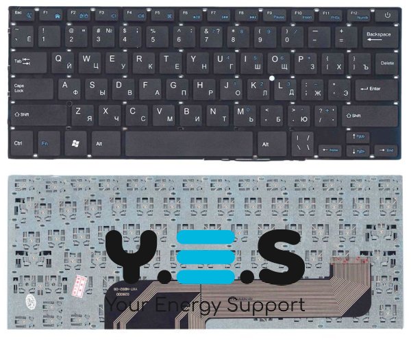 Клавіатура для ноутбука Prestigio SmartBook (141A) чорна, без рамки, RU