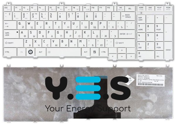 Клавіатура для ноутбука Toshiba Satellite (C650, C650D, C655, C655D, C660, C660D, C670, C670D, L650, L650D, L655, L655D, L660, L660D, L665, L665D, L670, L670D, L675, L675D, L750, L750D, L755, L755D, L770, L770D, L775, L775D) White, RU