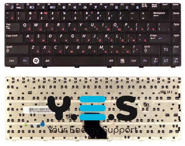 Клавіатура для ноутбуків Samsung R513, R515, R518, R520, R522 — чорна, RU