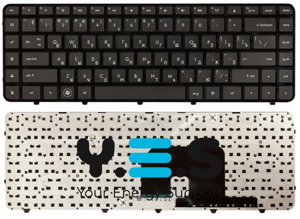 Клавіатура для ноутбука HP Pavilion DV6-3000, DV6-3100, DV6-3200, DV6-3300, DV6-4000, DV6T-3000, DV6T-3100, DV6T-3200, DV6T-4000, DV6Z-3000, DV6Z-3100 чорна, російська розкладка