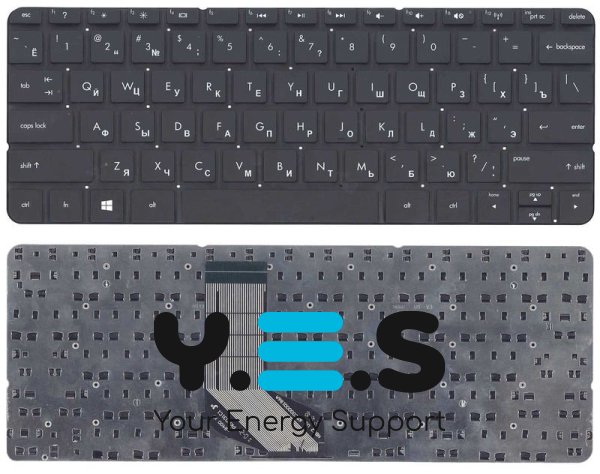 Клавіатура для ноутбука HP Envy (X2) чорна, без рамки, російська розкладка