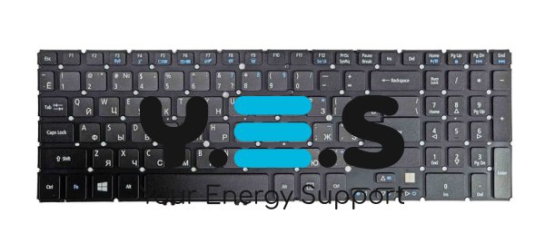 Клавіатура для ноутбука Acer Aspire V5, V5-531, V5-531G, V5-551, V5-551G, V5-571, V5-571G, V5-571P з підсвіткою (Light), Black, (No Frame), RU