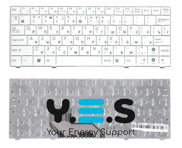 Клавіатура для ноутбука Asus (T91MT) Біла, російська