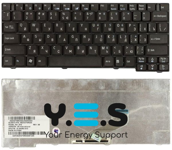 Клавіатура для Acer TravelMate (3000, 3010, 3020, 3030, 3040), Black, RU-розкладка