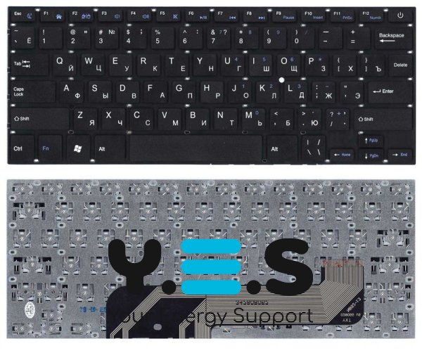 Клавіатура для ноутбука Prestigio SmartBook (141C) чорна, без рамки, RU