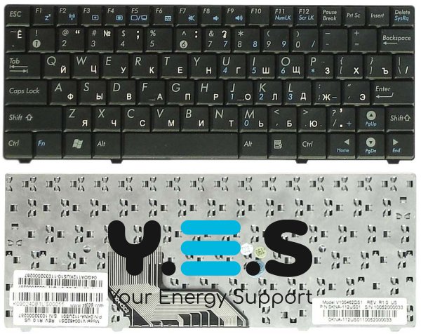 Клавіатура для ноутбука Asus (T91MT) Чорна, російська