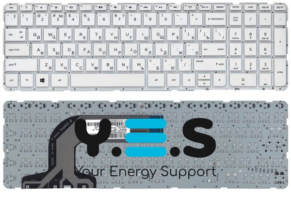 Клавіатура для ноутбука HP Pavilion (17, 17-E), біла, без рамки, російська розкладка