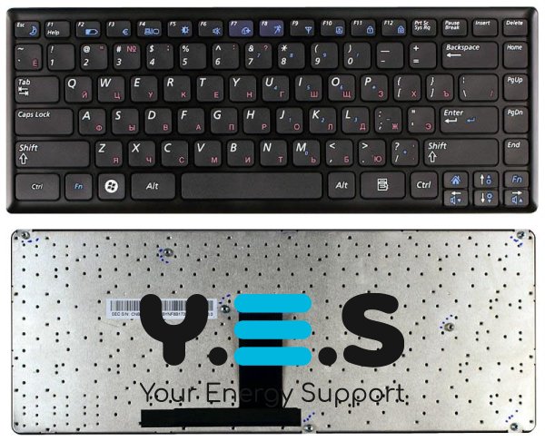 Клавіатура для ноутбука Samsung X460 — чорна, з чорною рамкою (Black Frame), RU
