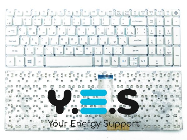 Клавиатура для ACER Aspire E5-522, E5-573, E5-573T, E5-573G, E5-573T, E5-532G, E5-722, E5-772, V3-574G, A315, A515, A715, ES1-523 (RU White без рамки)