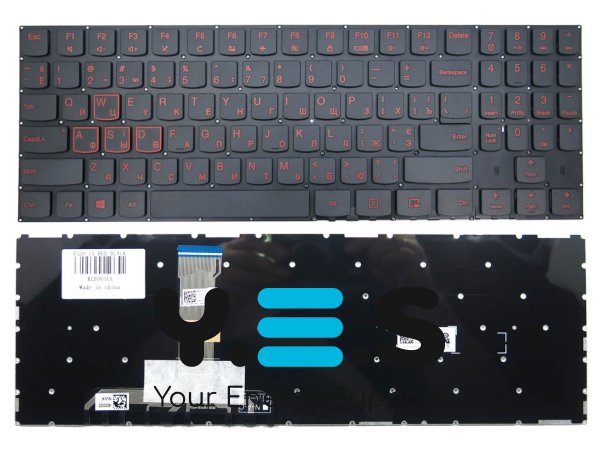 Клавіатура для LENOVO Legion Y520, Y520-15IKB, Y520-15IKBA, Y520-15IKBN, Y720, Y720-15IKB, Y530-15ICH, Y730-15ICH (RU Black без рамки) Оригінал