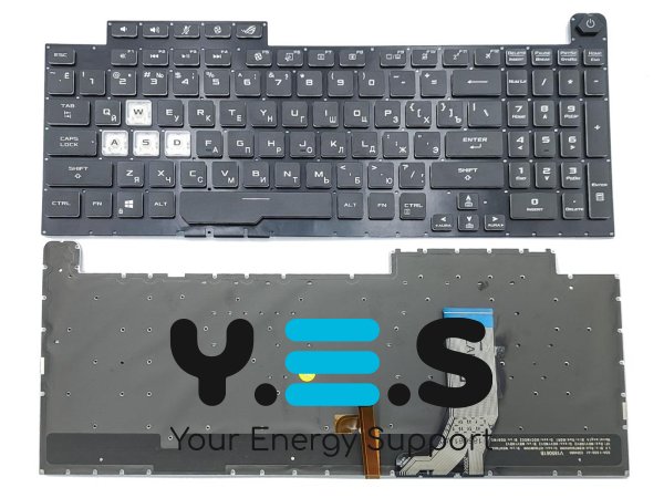 Клавіатура для ноутбука ASUS G731, G731GW, G731GT, G731GD, G731GU, G731GV, G732L, G732G, G712, G712L (RU Black з RGB підсвіткою) Оригінал