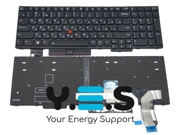 Клавіатура для Lenovo ThinkPad E580, E585, E590, L580, L590, T590 (RU Black з підсвіткою)