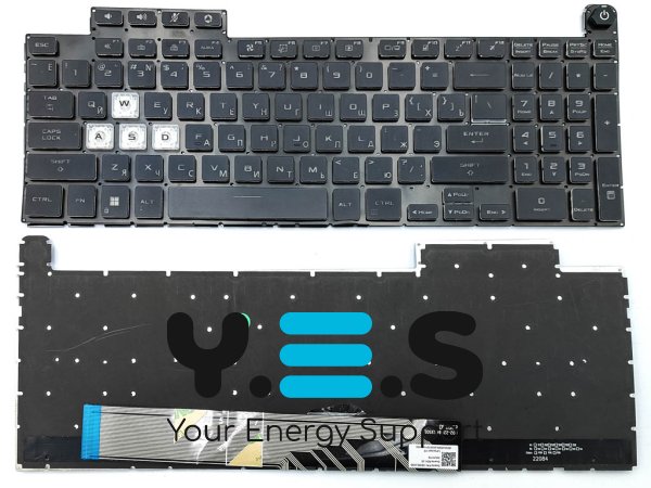 Клавіатура для ноутбука ASUS FX507, FX517, FX507Z, FA507, FA507R, FA507RC, FA507RE, FX507R, GA507, FX707, FX517, FX707Z, FA707 (RU Black з підсвіткою)