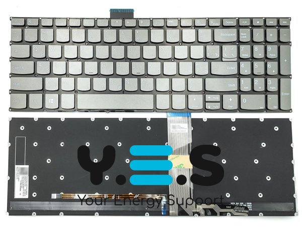 Клавіатура для Lenovo IdeaPad 5-15ALC05, 5-15ARE05, 5-15IIL05, 5-15ITL05 (RU Gray з підсвіткою)