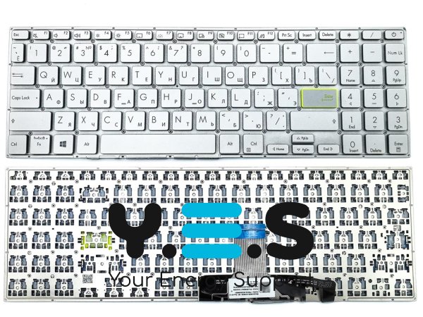 Клавіатура для ноутбука ASUS X521, X521EA, X521EQ, X521FA, X521FL, X521JQ, X521UA, S533, S533E, S533F (RU Silver) Оригінал