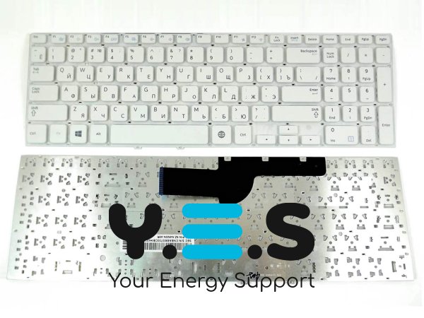Клавіатура для Samsung NP355V5C Series 15.6" (RU White, без рамки). Оригінал