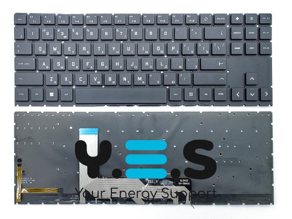 Клавіатура для HP Omen 15-EK, 15-EN (RU Black з білим підсвічуванням). Оригінал